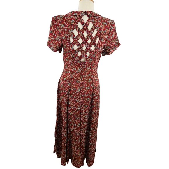 Vintage Joni Blair Women's 9 Dress Maxi Floral Cottagecore Prairie Button Front - Picture 6 of 12